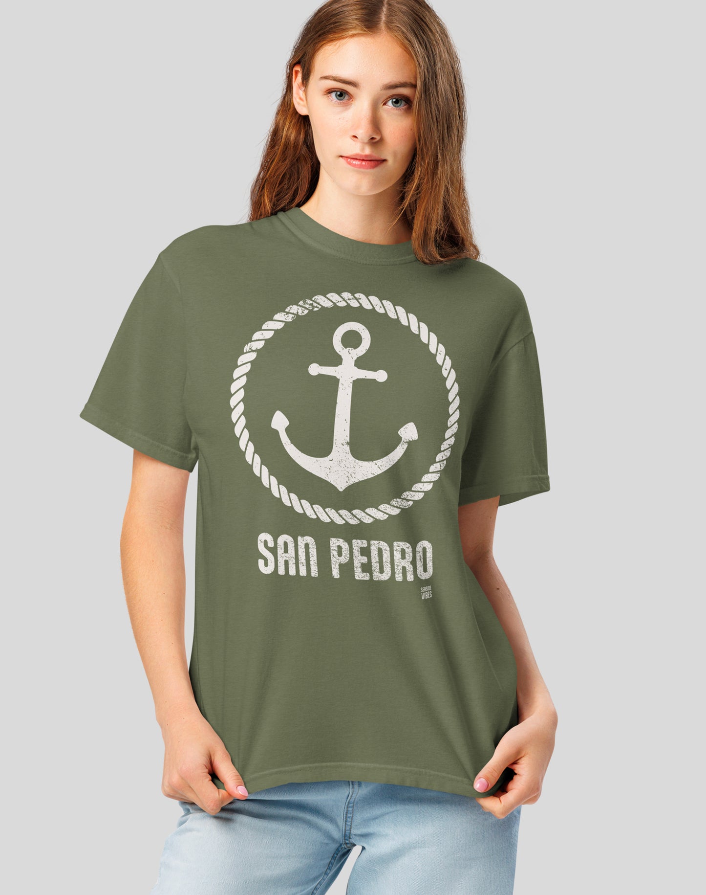 Unisex: San Pedro Roots Tee - 100% Cotton | Moss