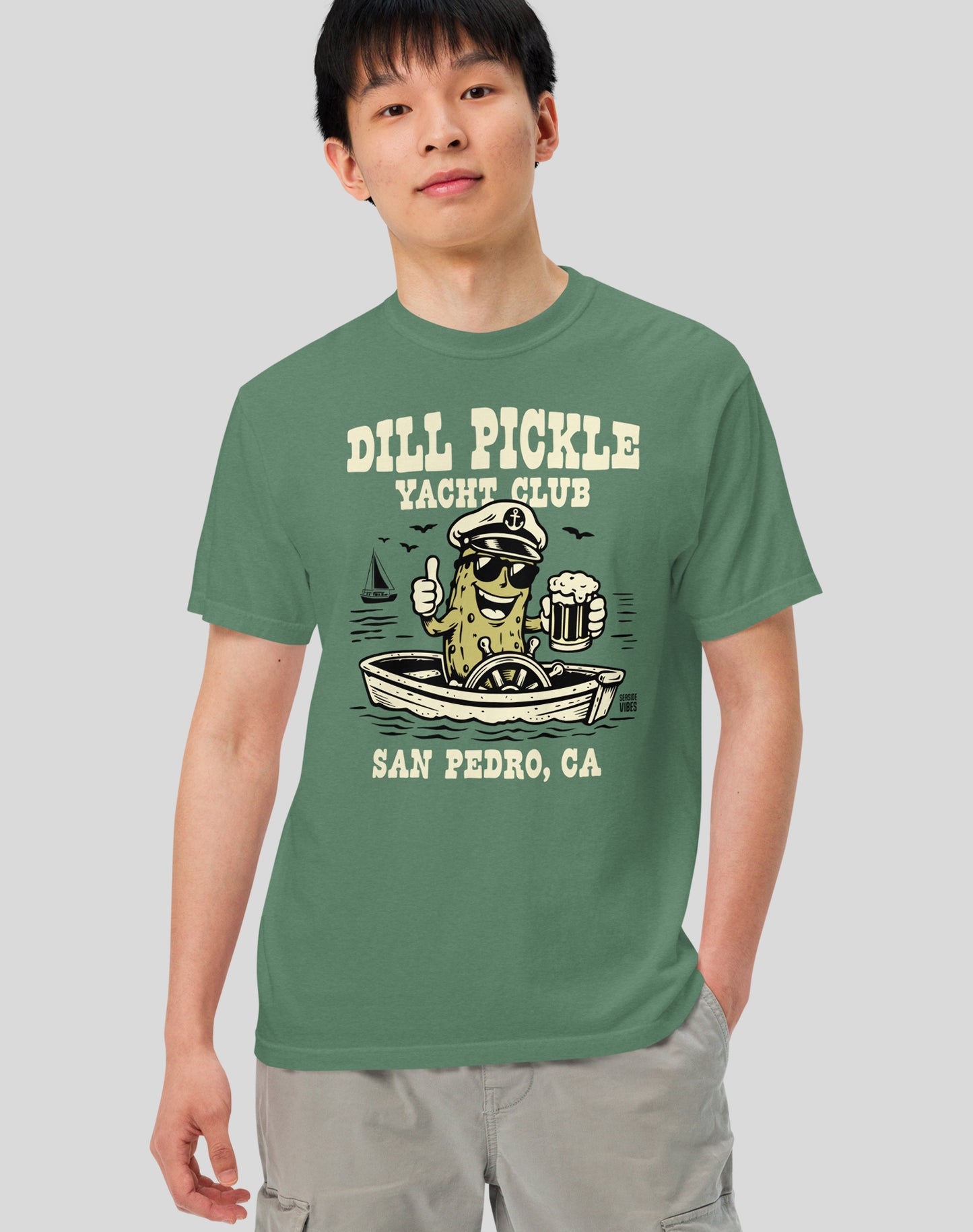 San Pedro Dill Pickle Yacht Club Tee - Premium 100% Cotton | Light Green