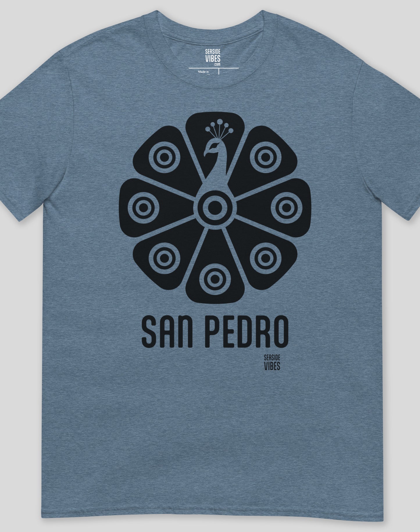 San Pedro Tribal Peacock Tee - Unisex | Heather Indigo