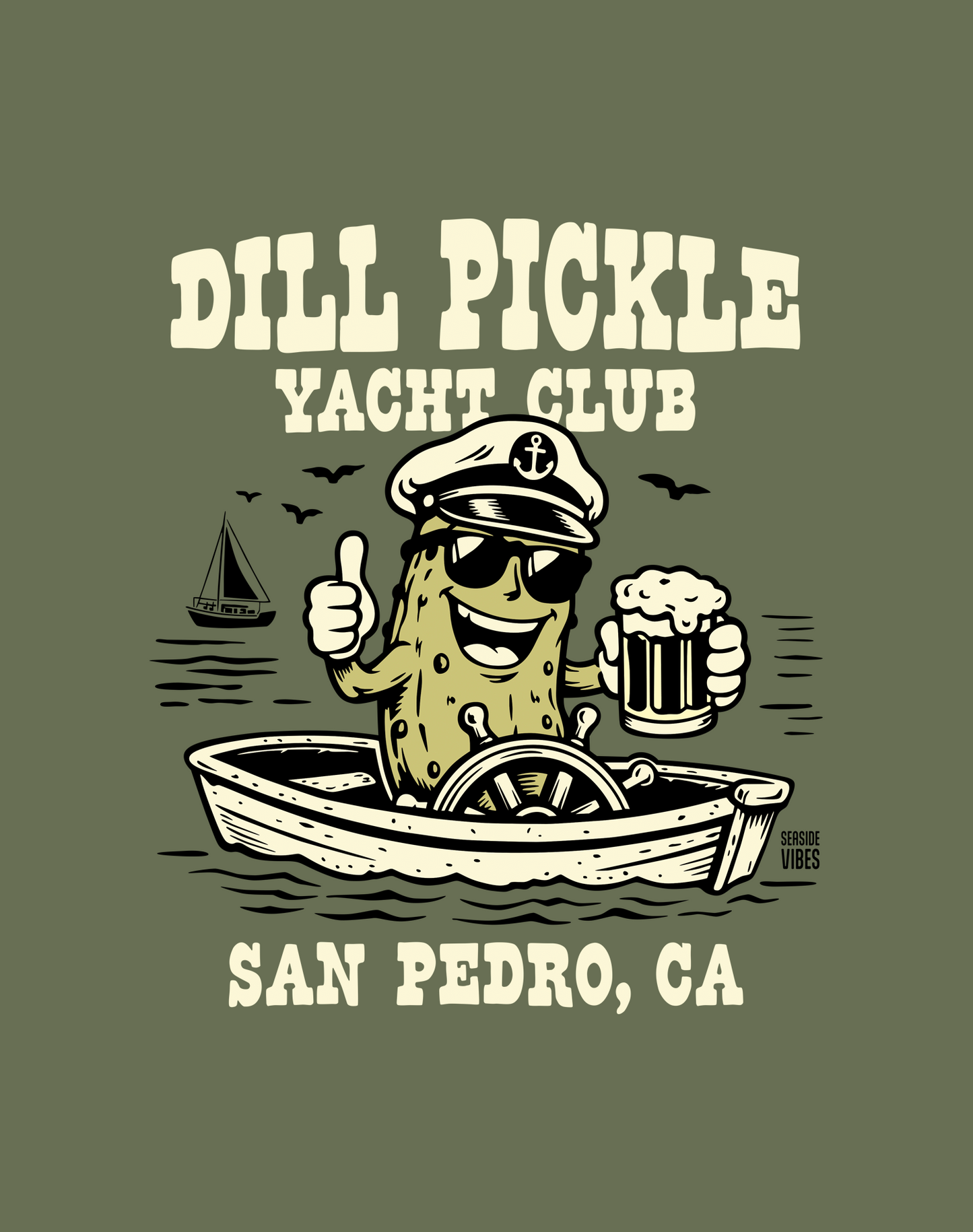 San Pedro Dill Pickle Yacht Club Tee - Unisex | Military Green