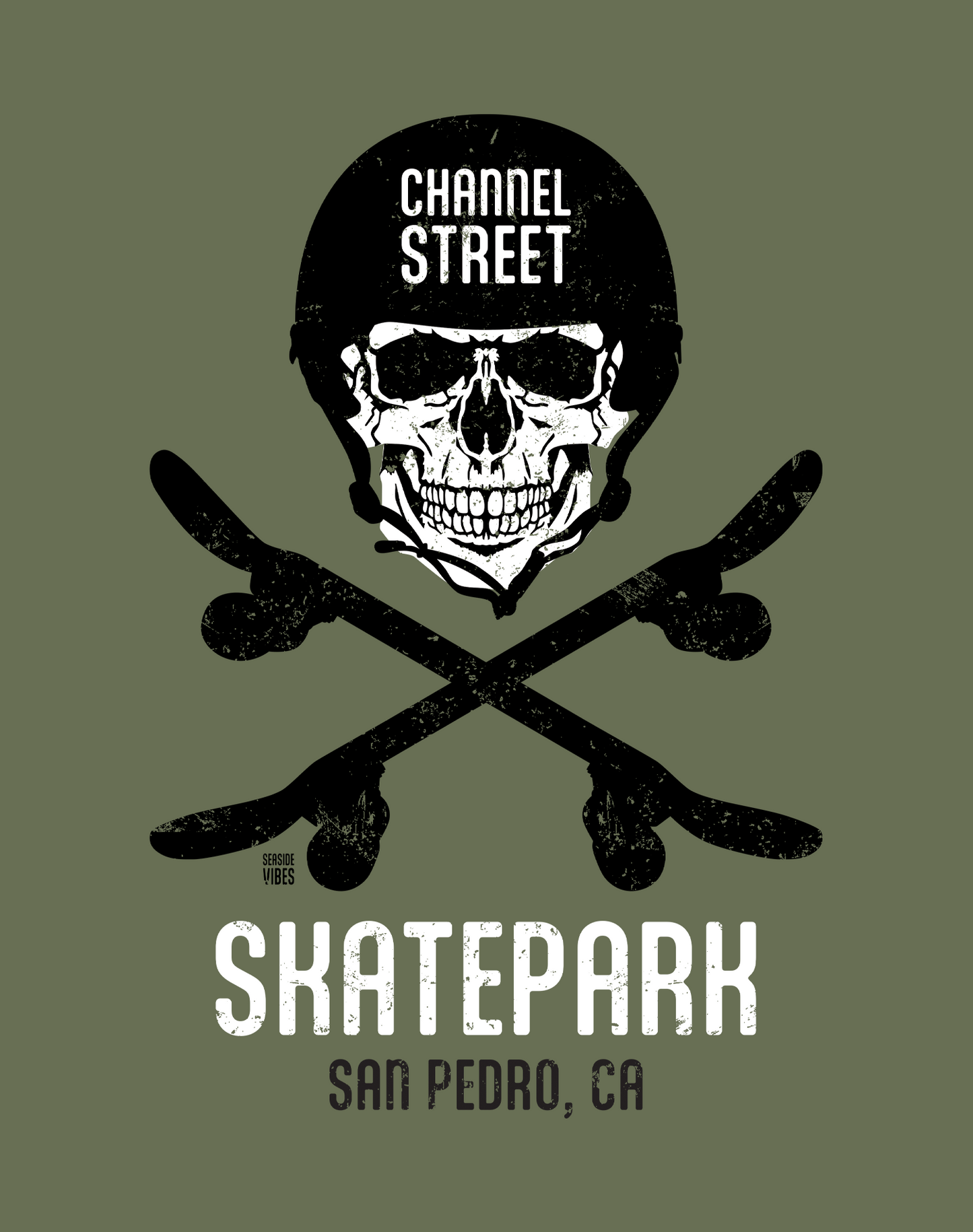 Channel Street Skatepark San Pedro Tee - Unisex | Military Green