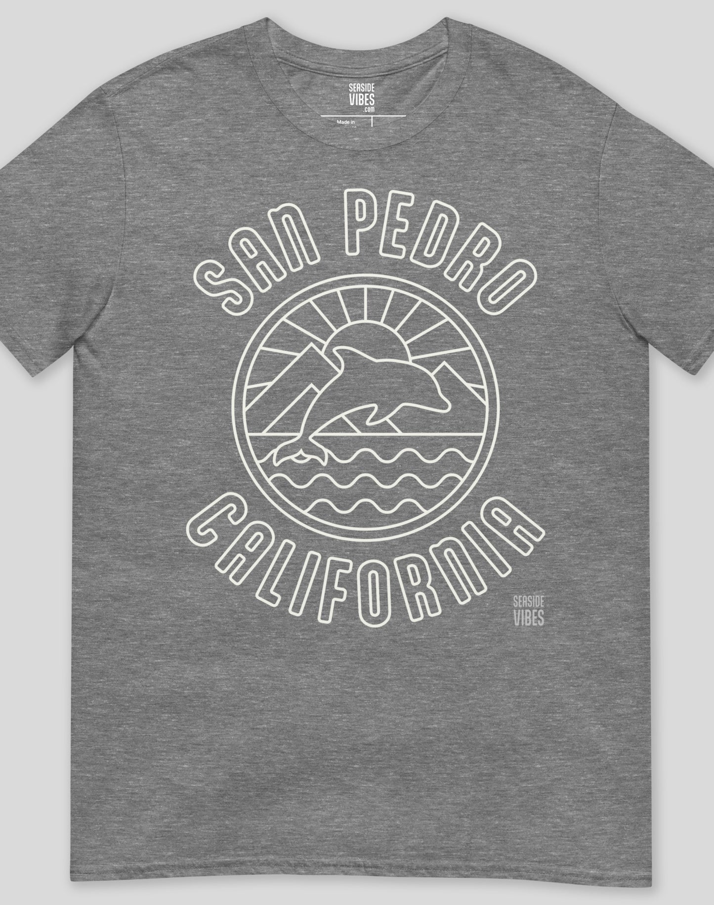 San Pedro Dolphin Sunrise Tee - Unisex | Graphite Heather