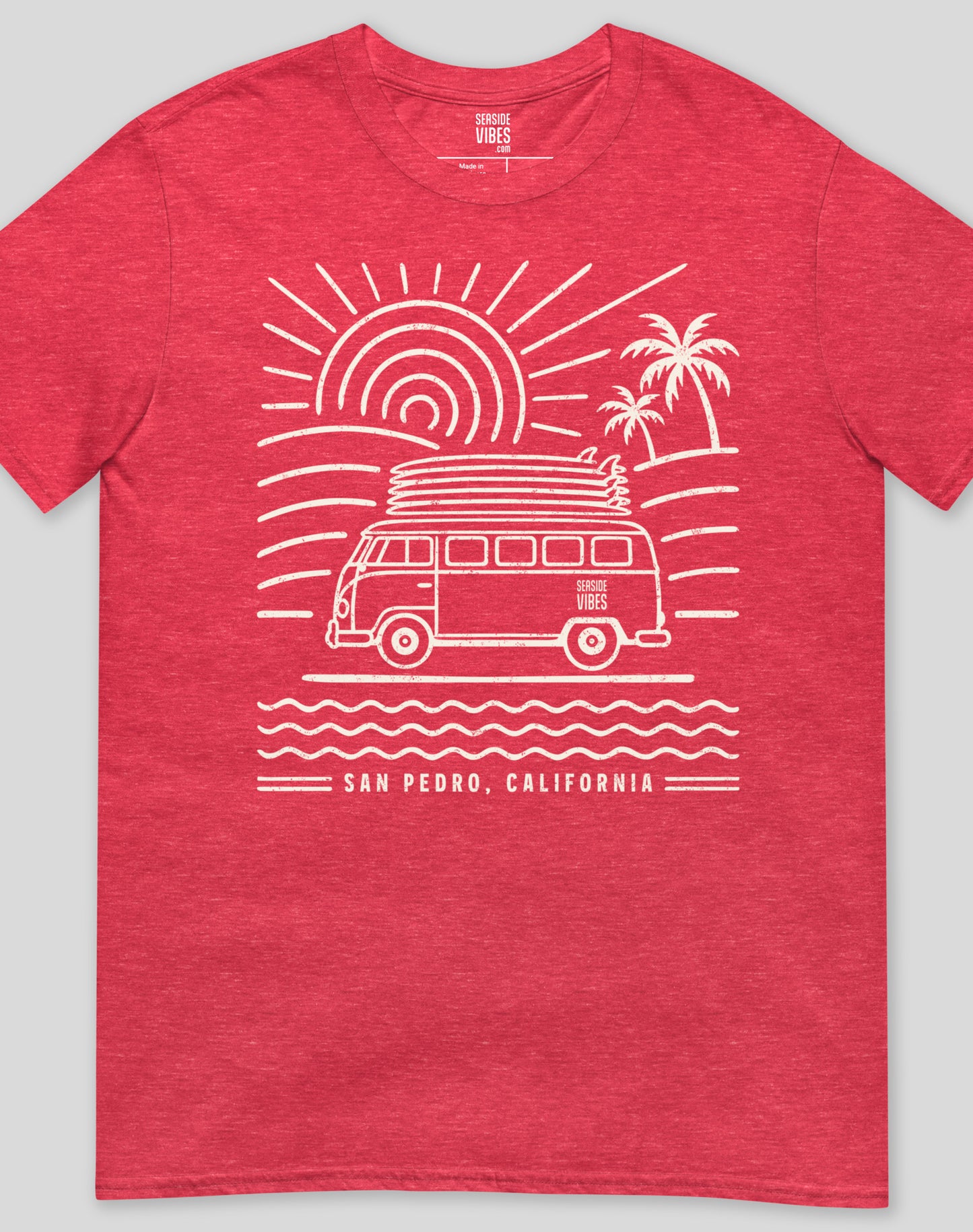 San Pedro Endless Summer Tee - Unisex | Heather Red