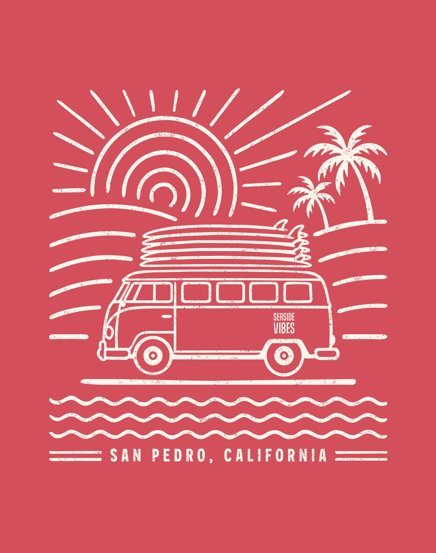 San Pedro Endless Summer Tee - Unisex | Heather Red