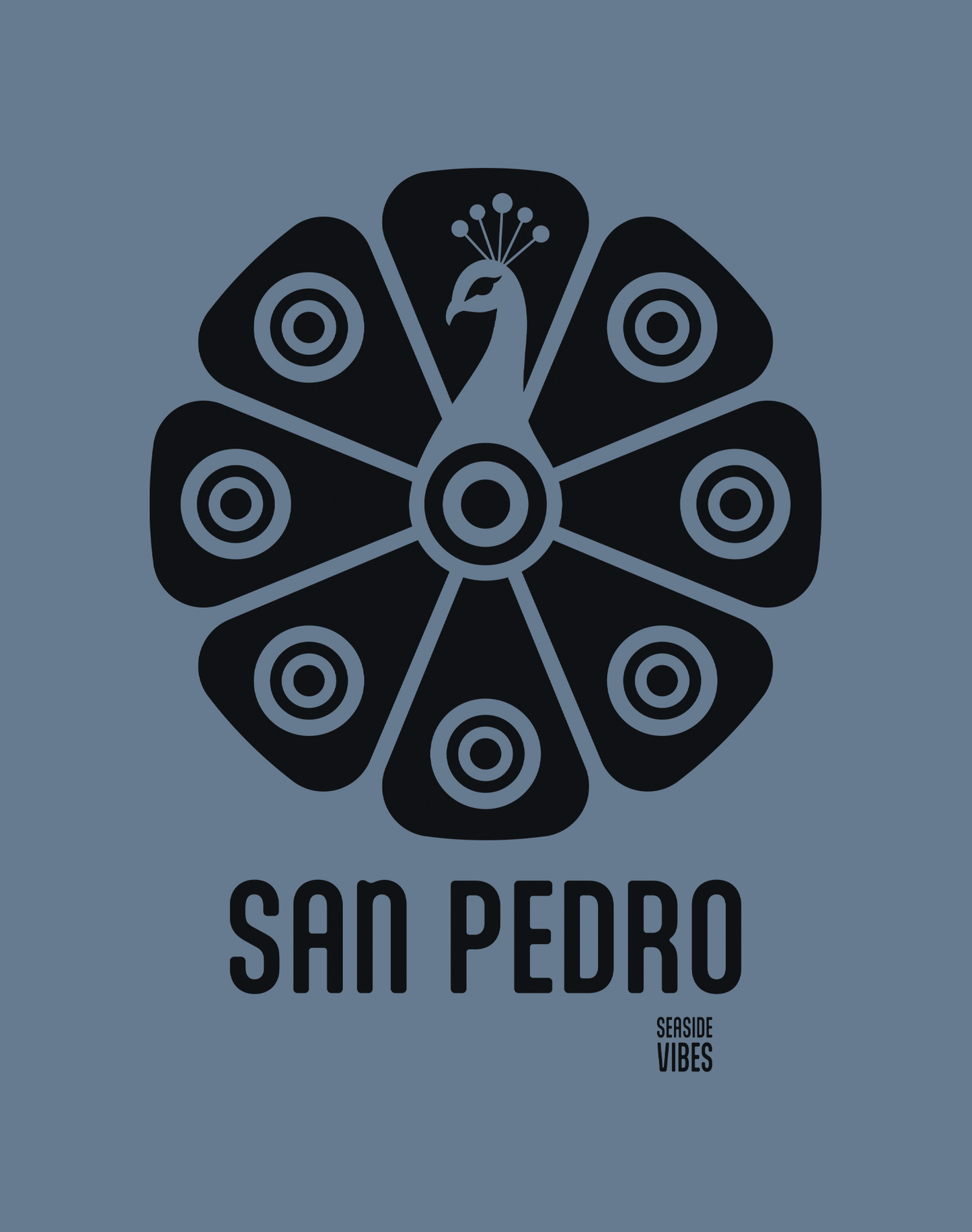 San Pedro Tribal Peacock Tee - Unisex | Heather Indigo
