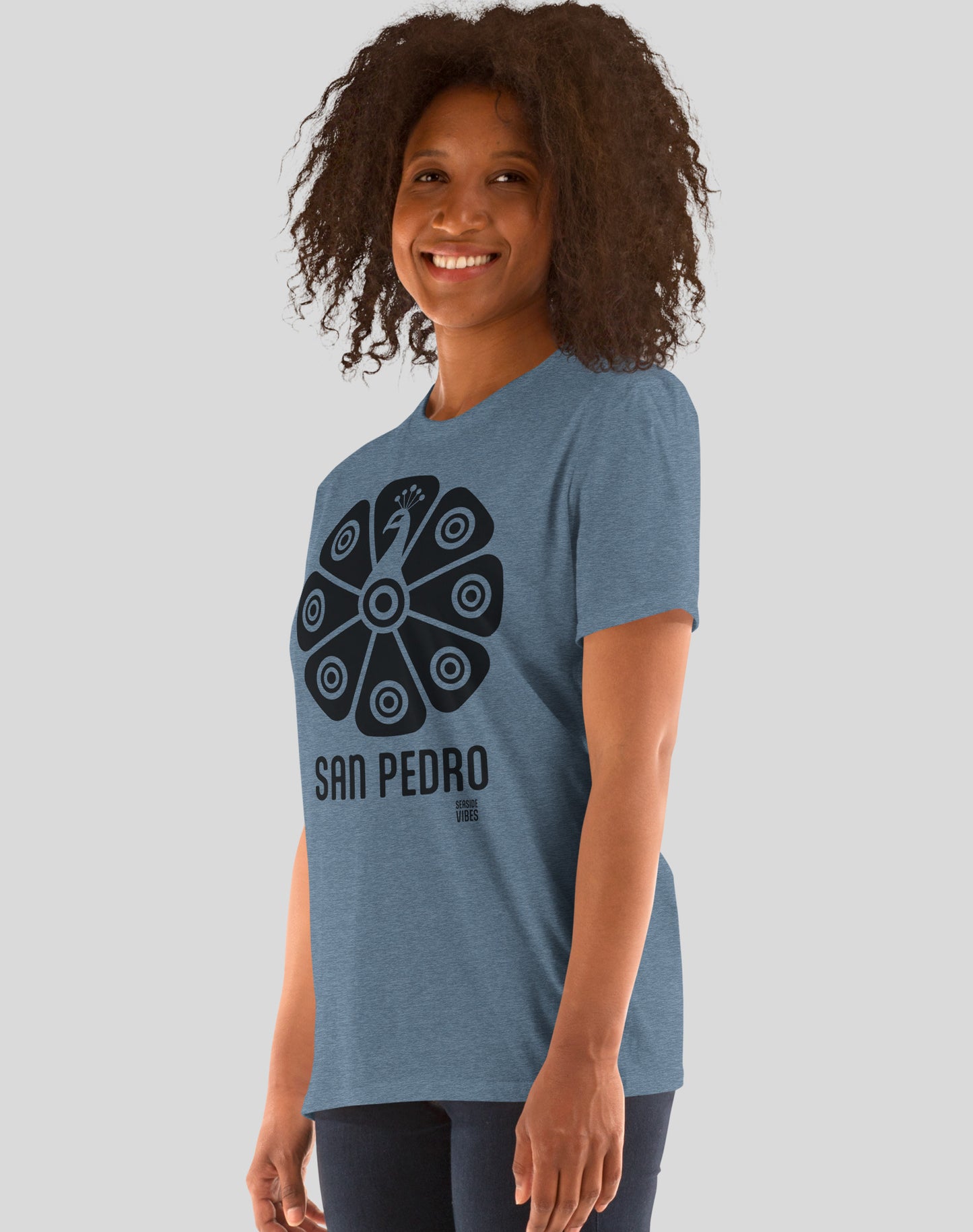 San Pedro Tribal Peacock Tee - Unisex | Heather Indigo
