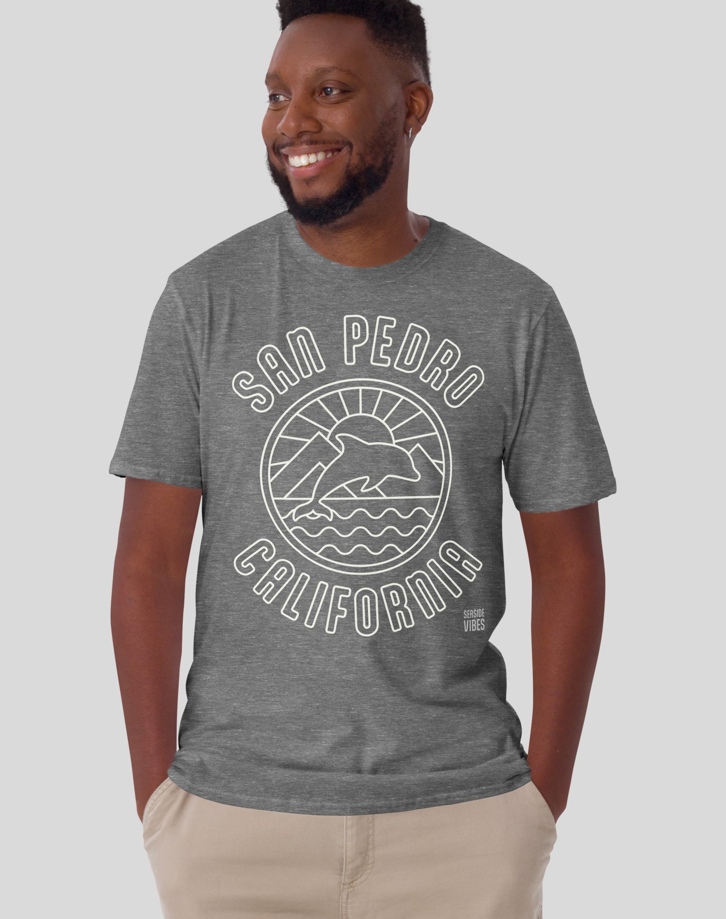 San Pedro Dolphin Sunrise Tee - Unisex | Graphite Heather