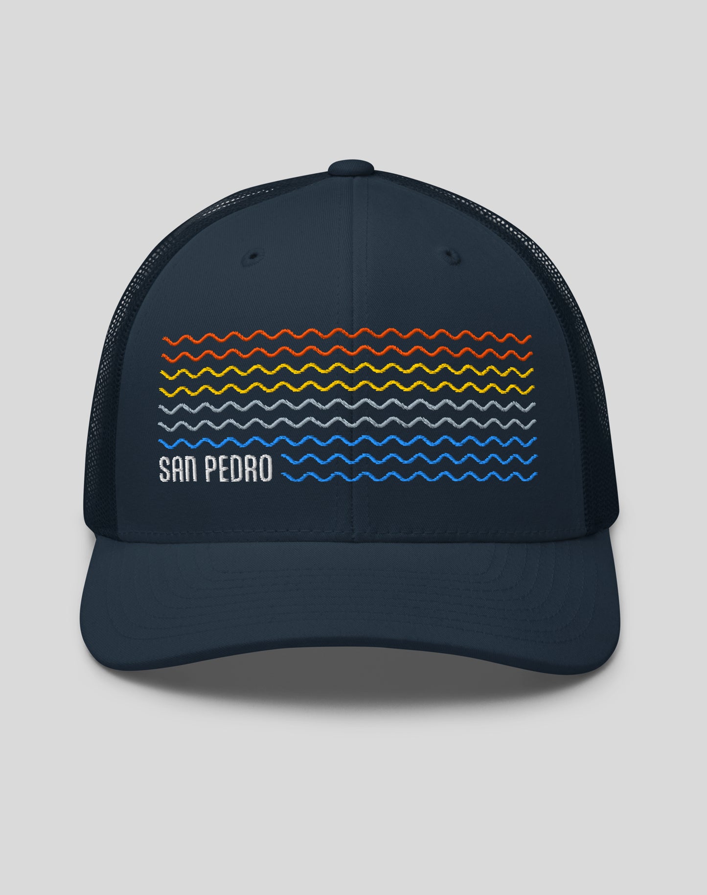 San Pedro Sunset Waves Trucker Hat | Navy/Navy