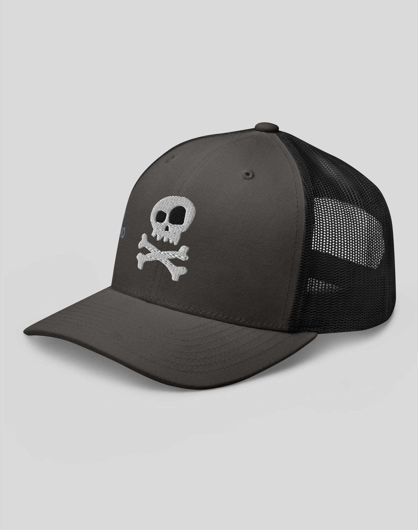 San Pedro Skull and Bones Trucker Hat | Charcoal/Black