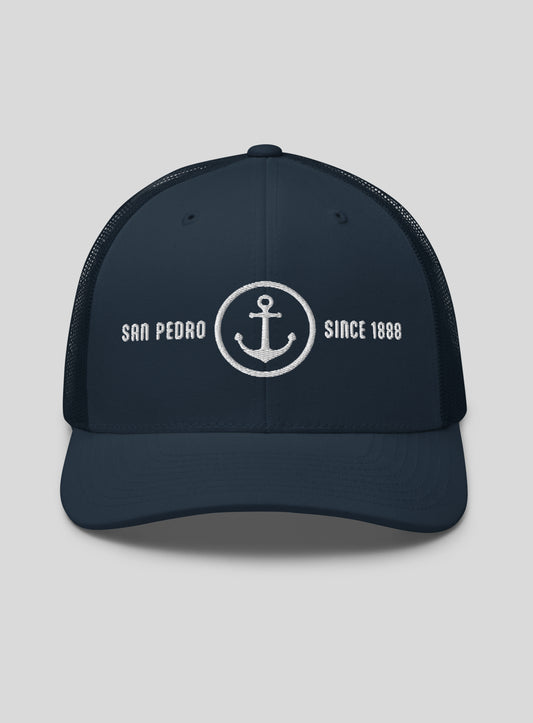 San Pedro Anchor Trucker Hat - Navy/Navy