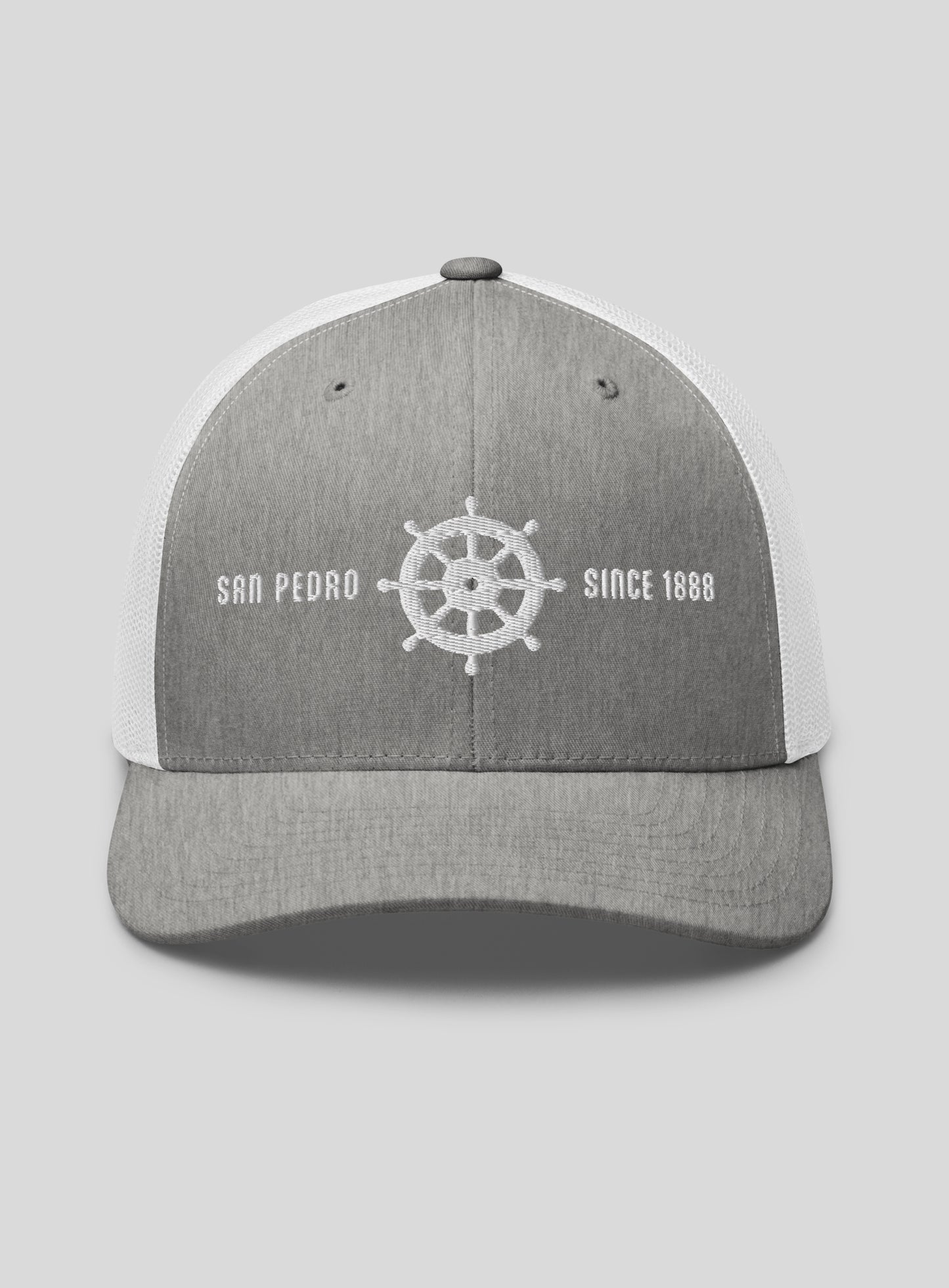 San Pedro Helm Trucker Hat - Heather Grey/White