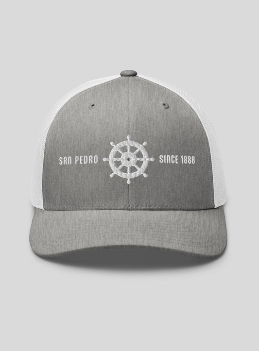 San Pedro Helm Trucker Hat - Heather Grey/White