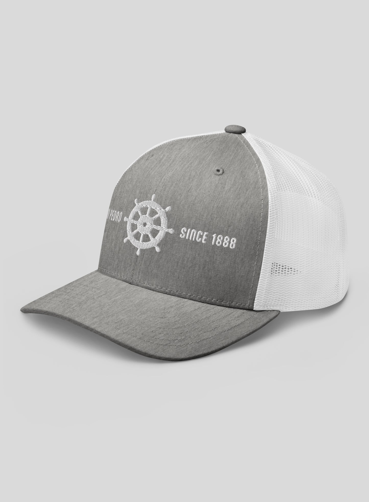San Pedro Helm Trucker Hat - Heather Grey/White