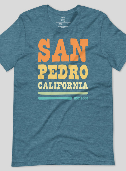 Unisex: San Pedro Vibes Tee - Heather Deep Teal
