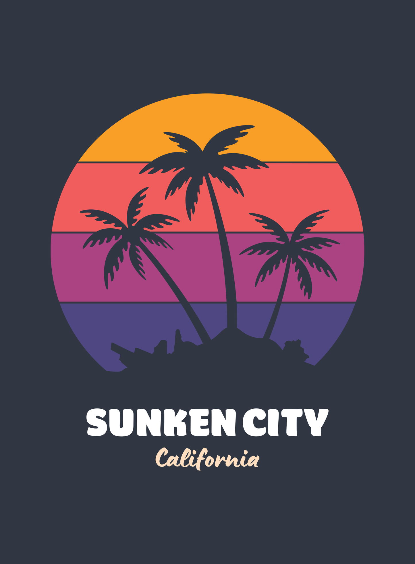 Unisex: Sunken City Sunset Tee - Heather Navy