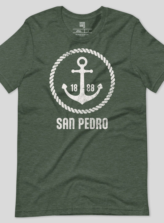 Unisex: San Pedro Roots Tee - Heather Forest