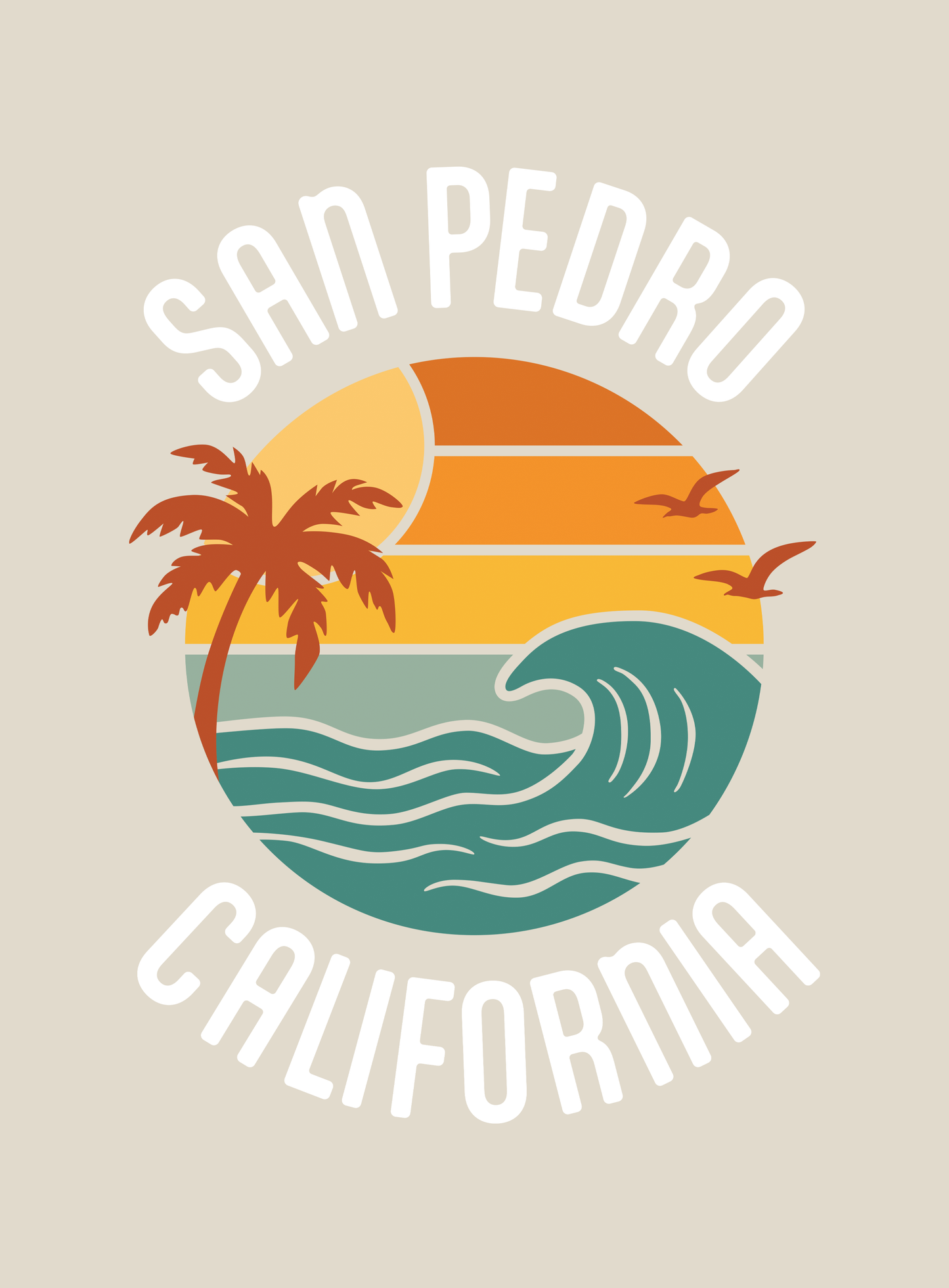 Unisex: San Pedro Retro Waves - Heather Dust