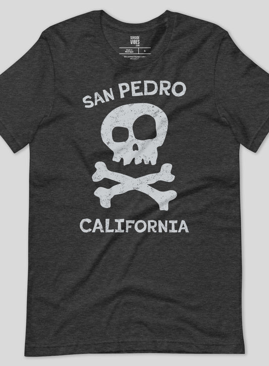 Unisex: San Pedro Skull and Bones Tee - Dark Grey Heather