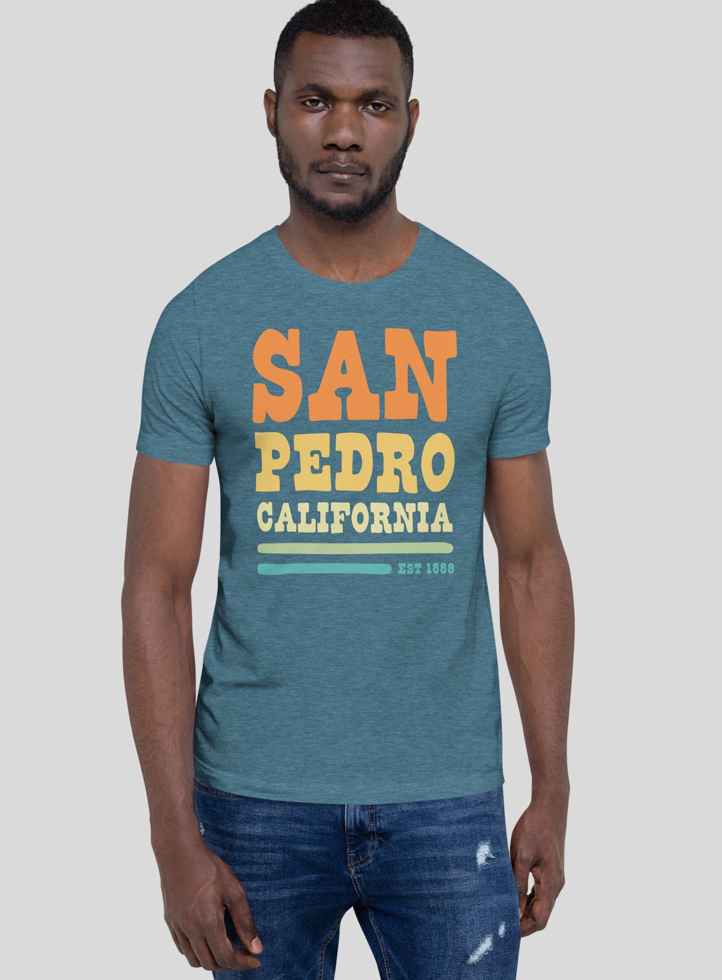 Unisex: San Pedro Vibes Tee - Heather Deep Teal
