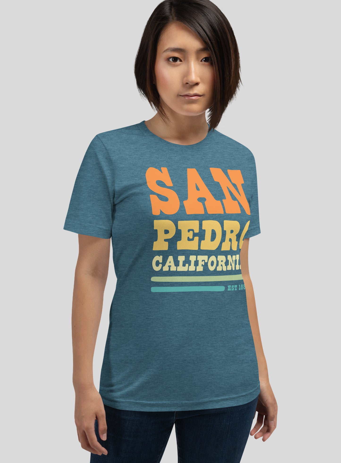 Unisex: San Pedro Vibes Tee - Heather Deep Teal