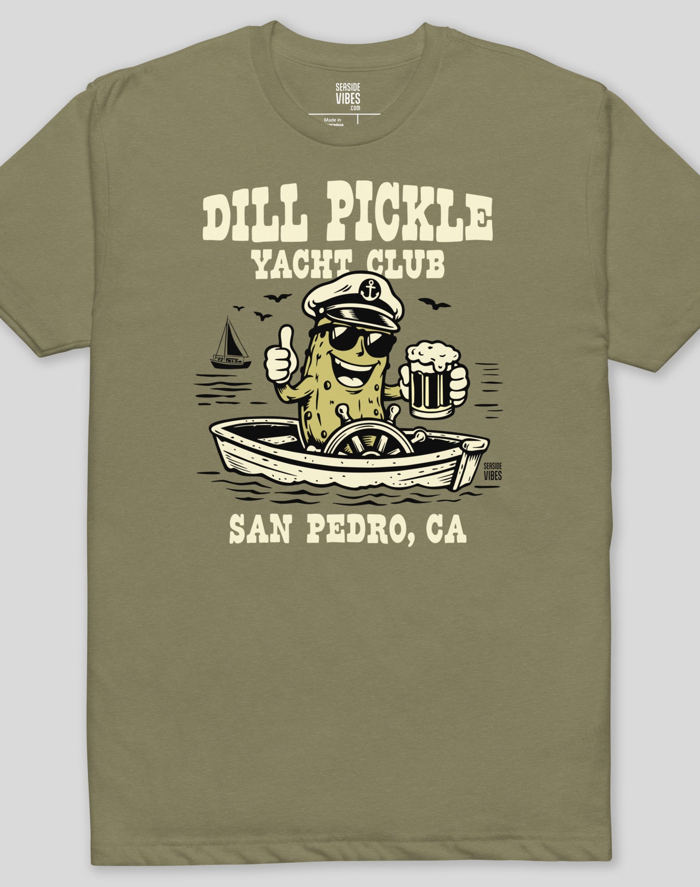 San Pedro Dill Pickle Yacht Club Tee - Cotton Blend | Military Green
