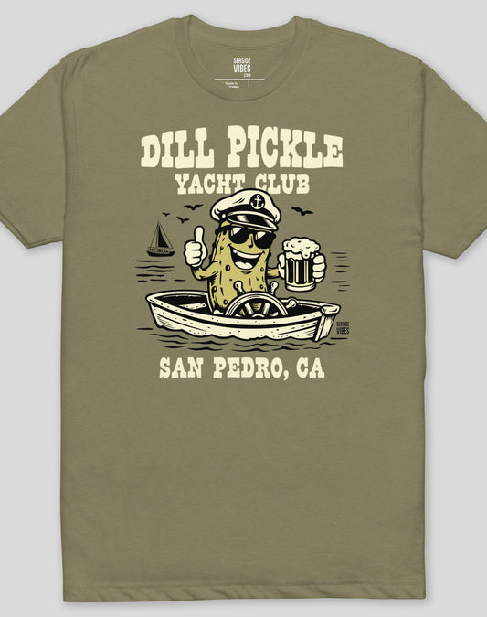 San Pedro Dill Pickle Yacht Club Tee - Cotton Blend | Military Green