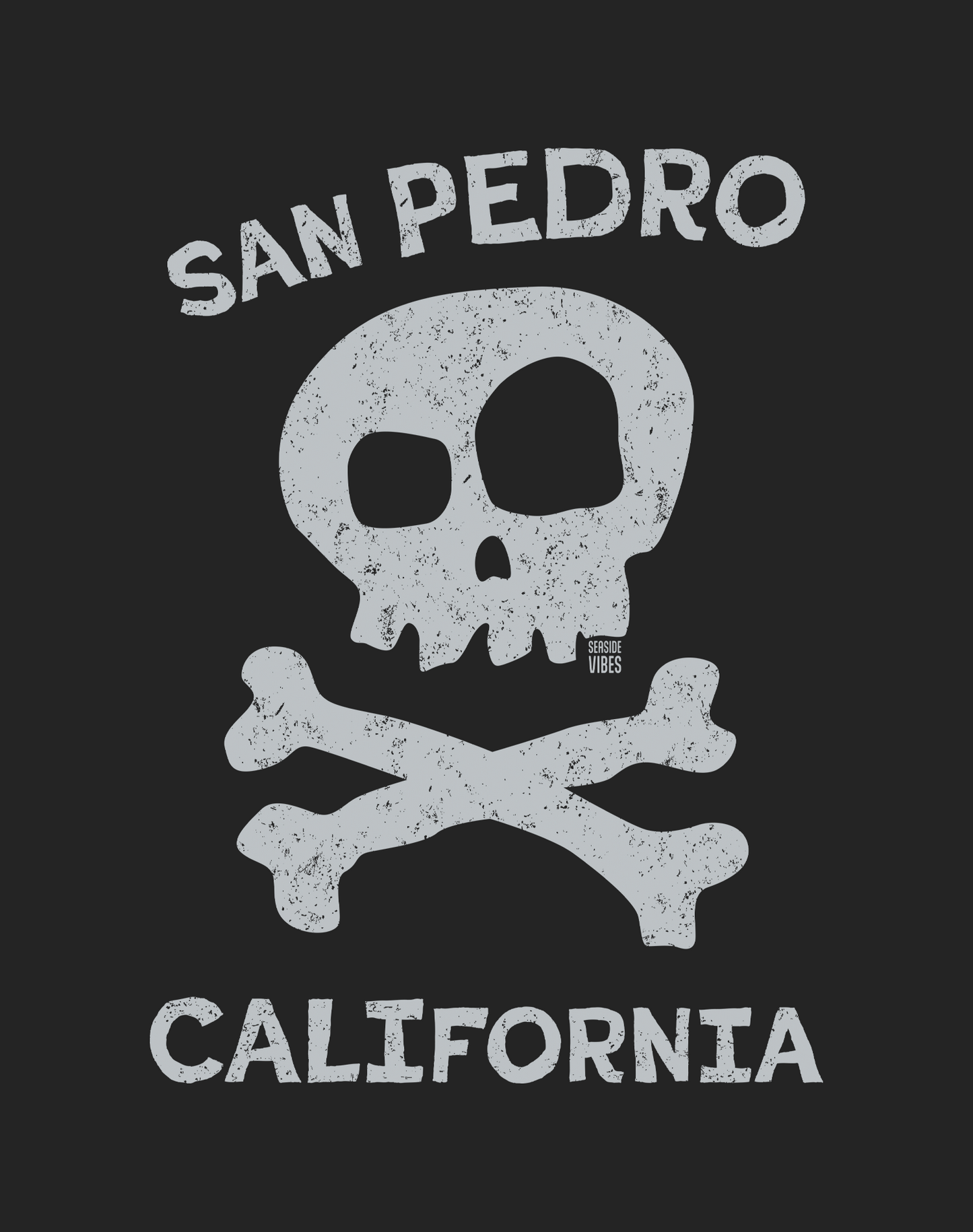 San Pedro Skull & Bones Tee - Cotton Blend | Charcoal