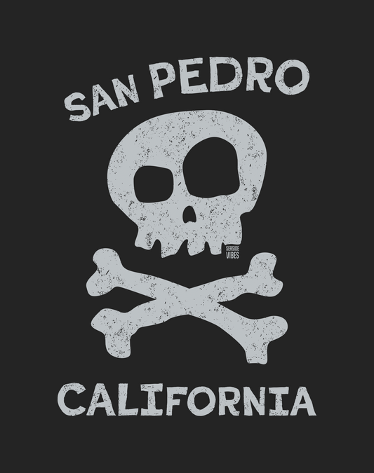San Pedro Skull & Bones Tee - Cotton Blend | Charcoal