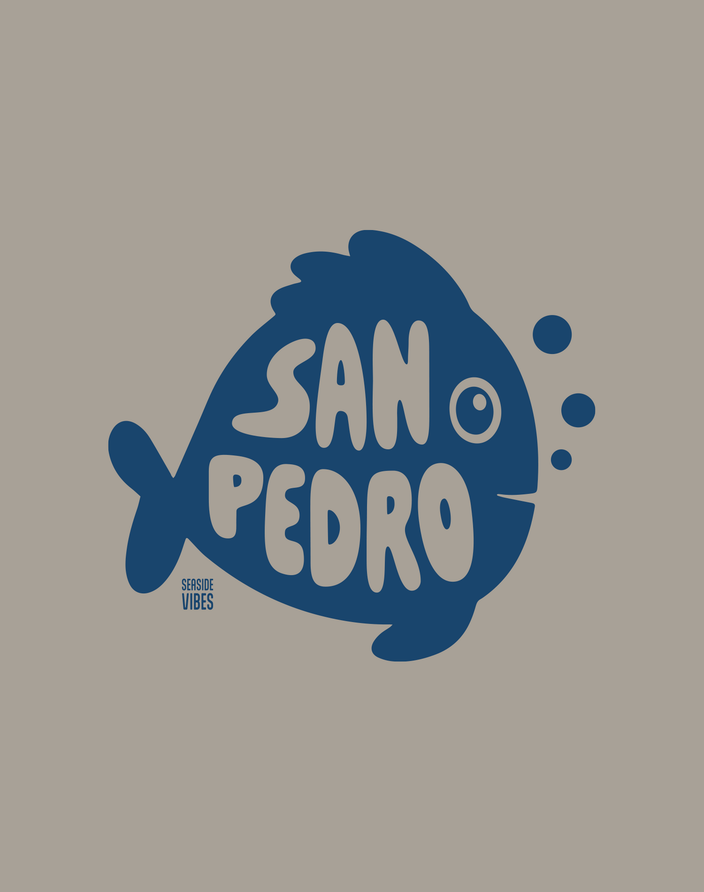 San Pedro Flounder Tee - Cotton Blend | Stone Grey