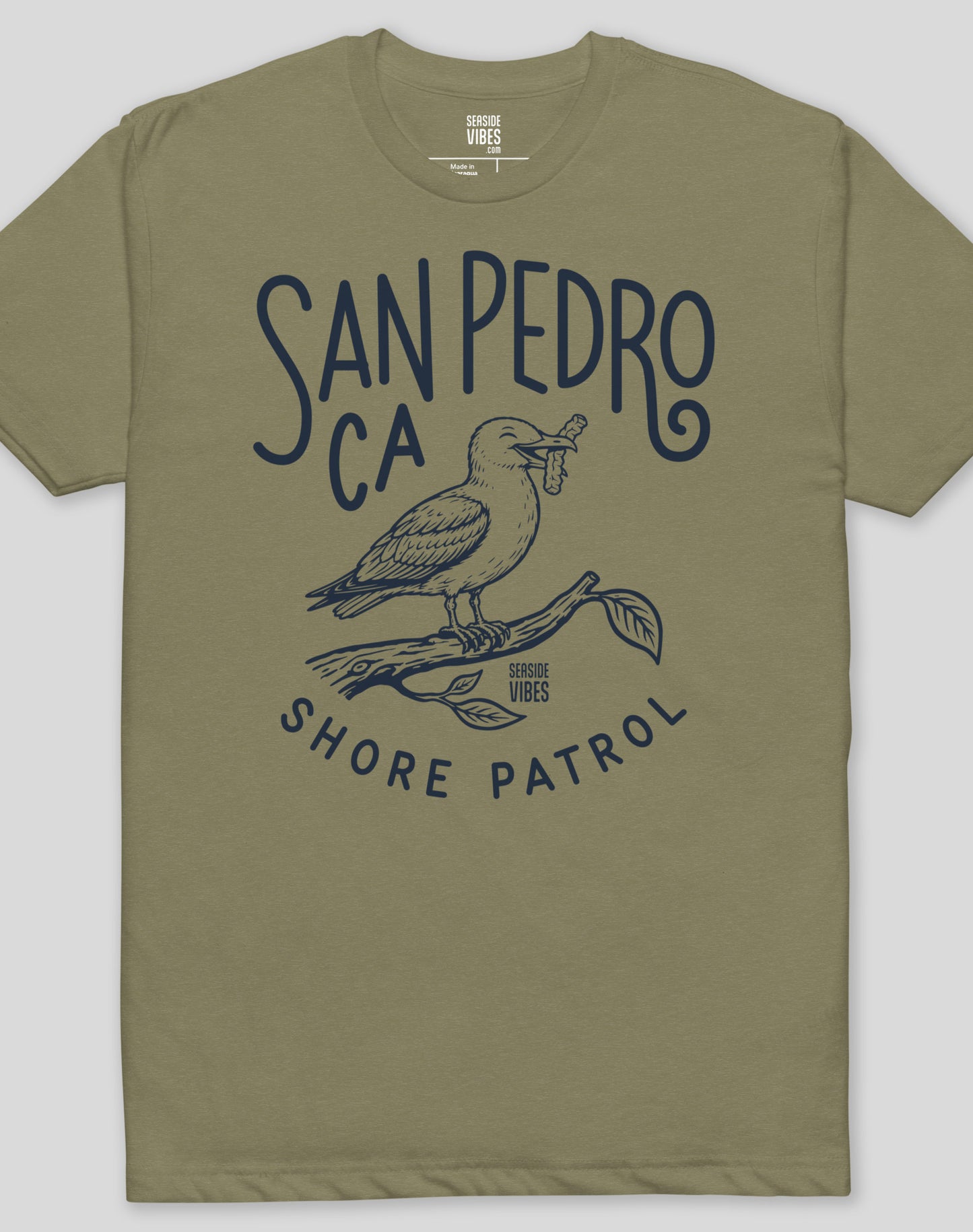 San Pedro Shore Patrol Seagull Tee - Cotton Blend | Military Green