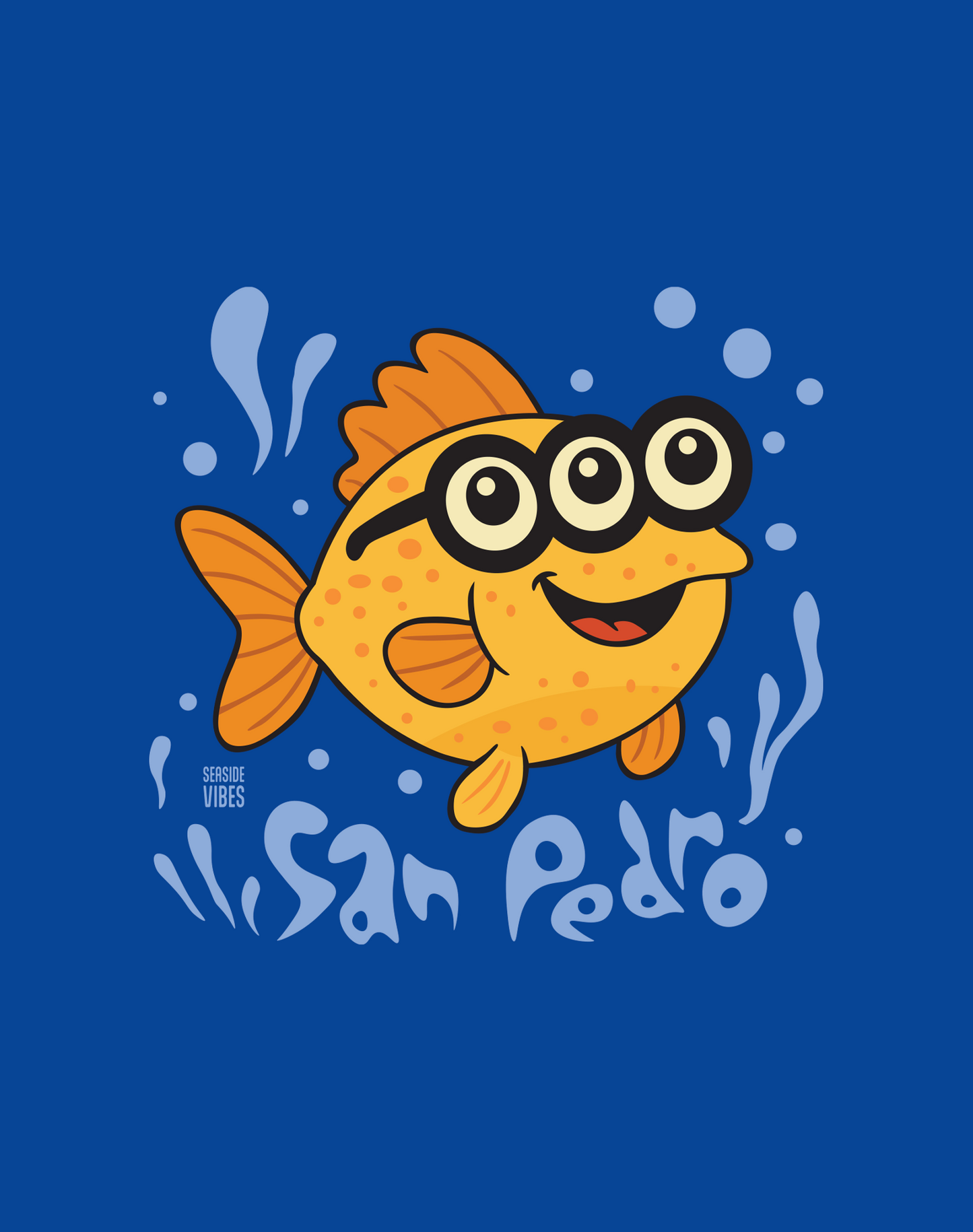 San Pedro 3-Eyed Flounder Tee - Cotton Blend | Royal