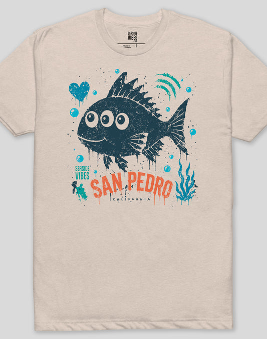San Pedro Three-Eyed Fish Tee - Cotton Blend | Sand