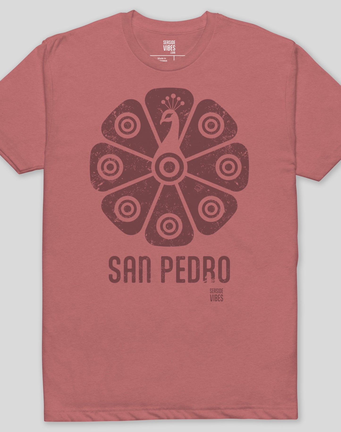 San Pedro Tribal Peacock Tee - Cotton Blend | Heather Mauve