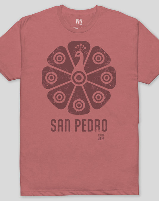 San Pedro Tribal Peacock Tee - Cotton Blend | Heather Mauve