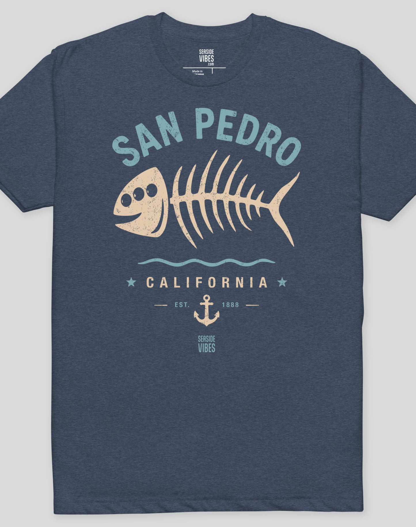 San Pedro 3-Eyed Fish Bones Tee - Cotton Blend | Midnight Navy