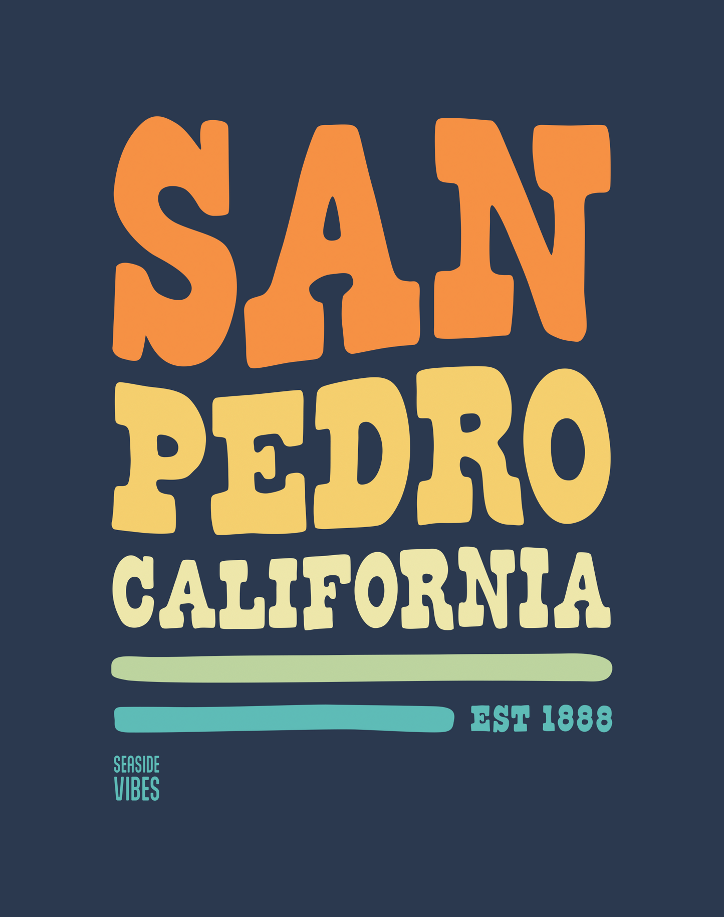 San Pedro Vibes Tee - Cotton Blend | Midnight Navy