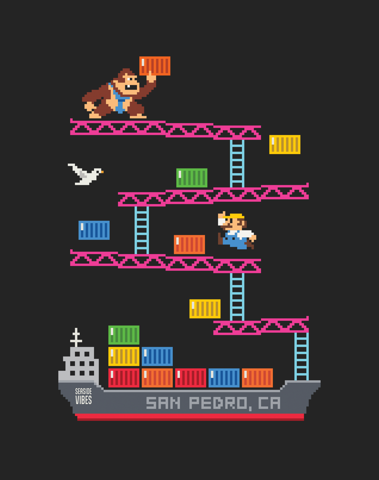 San Pedro Kong Tee - Cotton Blend | Charcoal