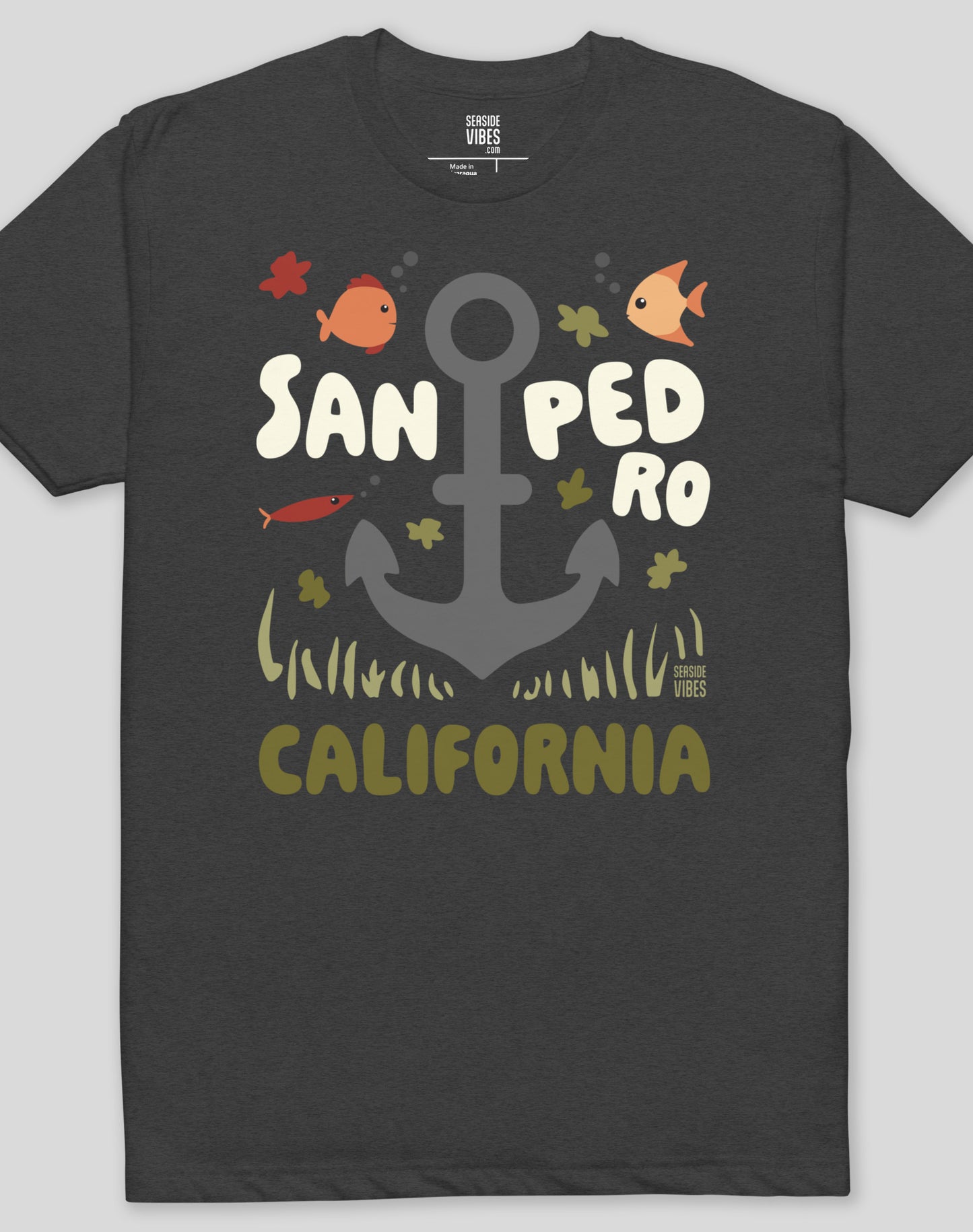 San Pedro Anchor Tee - Cotton Blend | Charcoal