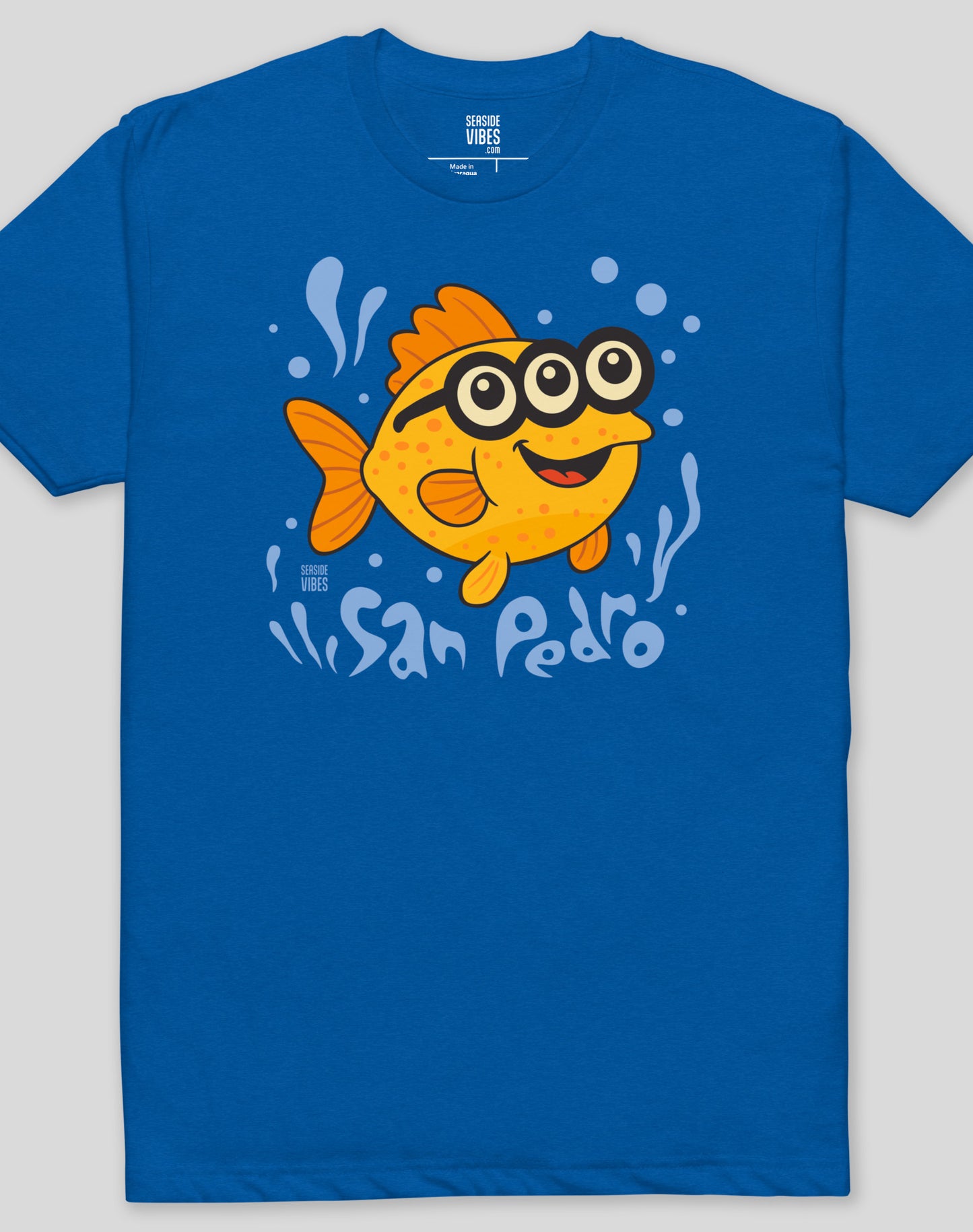 San Pedro 3-Eyed Flounder Tee - Cotton Blend | Royal