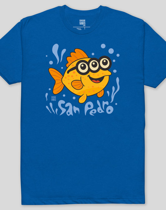 San Pedro 3-Eyed Flounder Tee - Cotton Blend | Royal