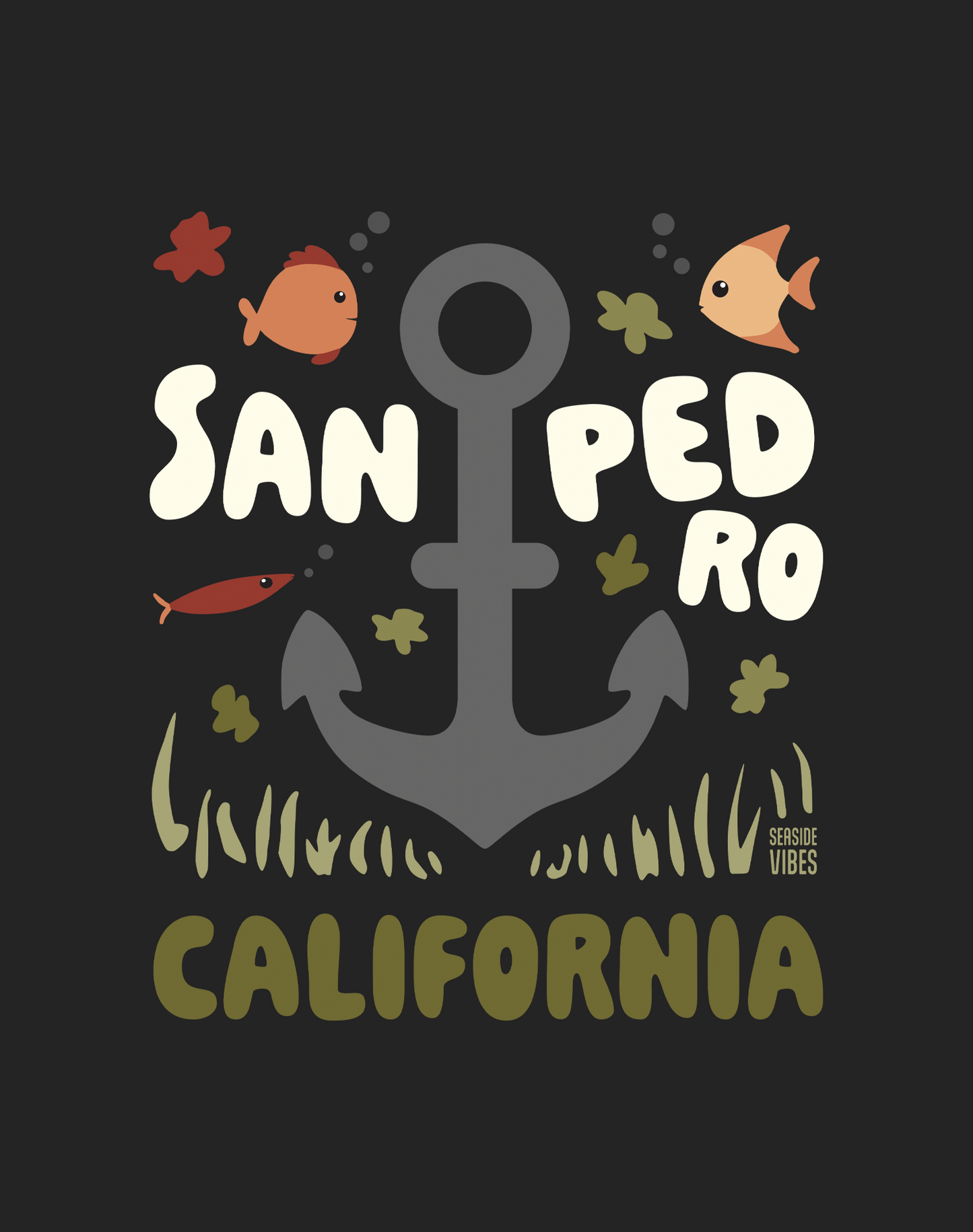 San Pedro Anchor Tee - Cotton Blend | Charcoal