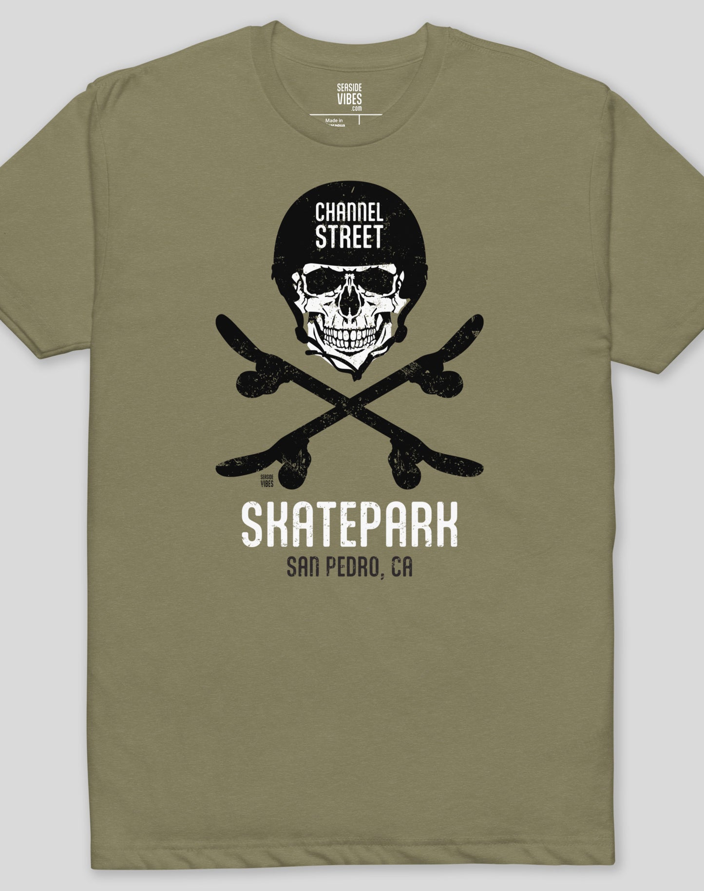 Channel Street Skatepark San Pedro Tee - Cotton Blend | Military Green