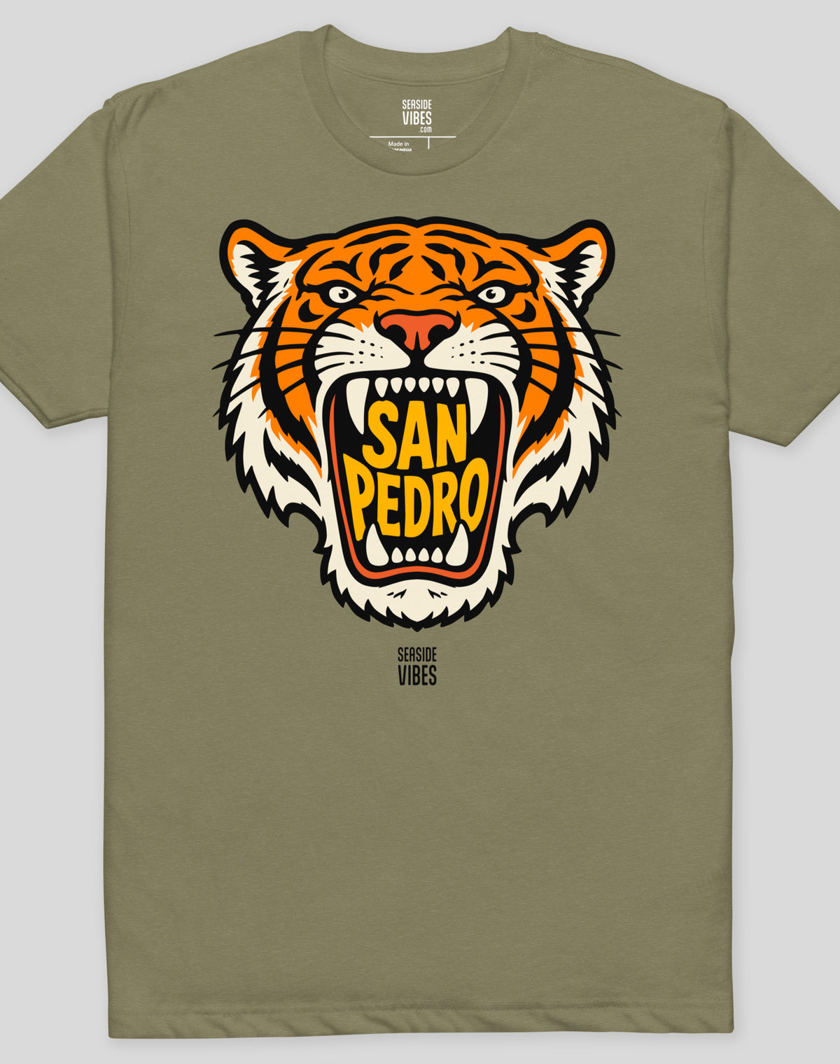 San Pedro AF Tiger Tee - Cotton Blend | Military Green