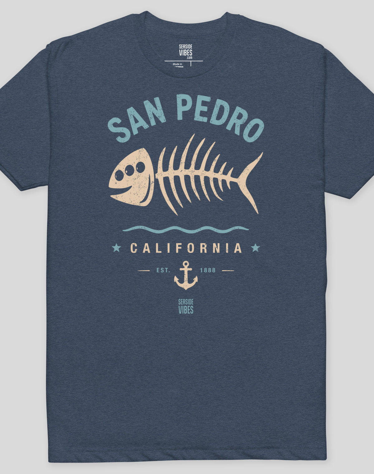 San Pedro 3-Eyed Fish Bones Tee - Cotton Blend | Midnight Navy