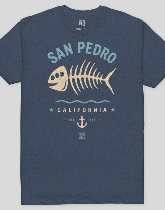 San Pedro 3-Eyed Fish Bones Tee - Cotton Blend | Midnight Navy