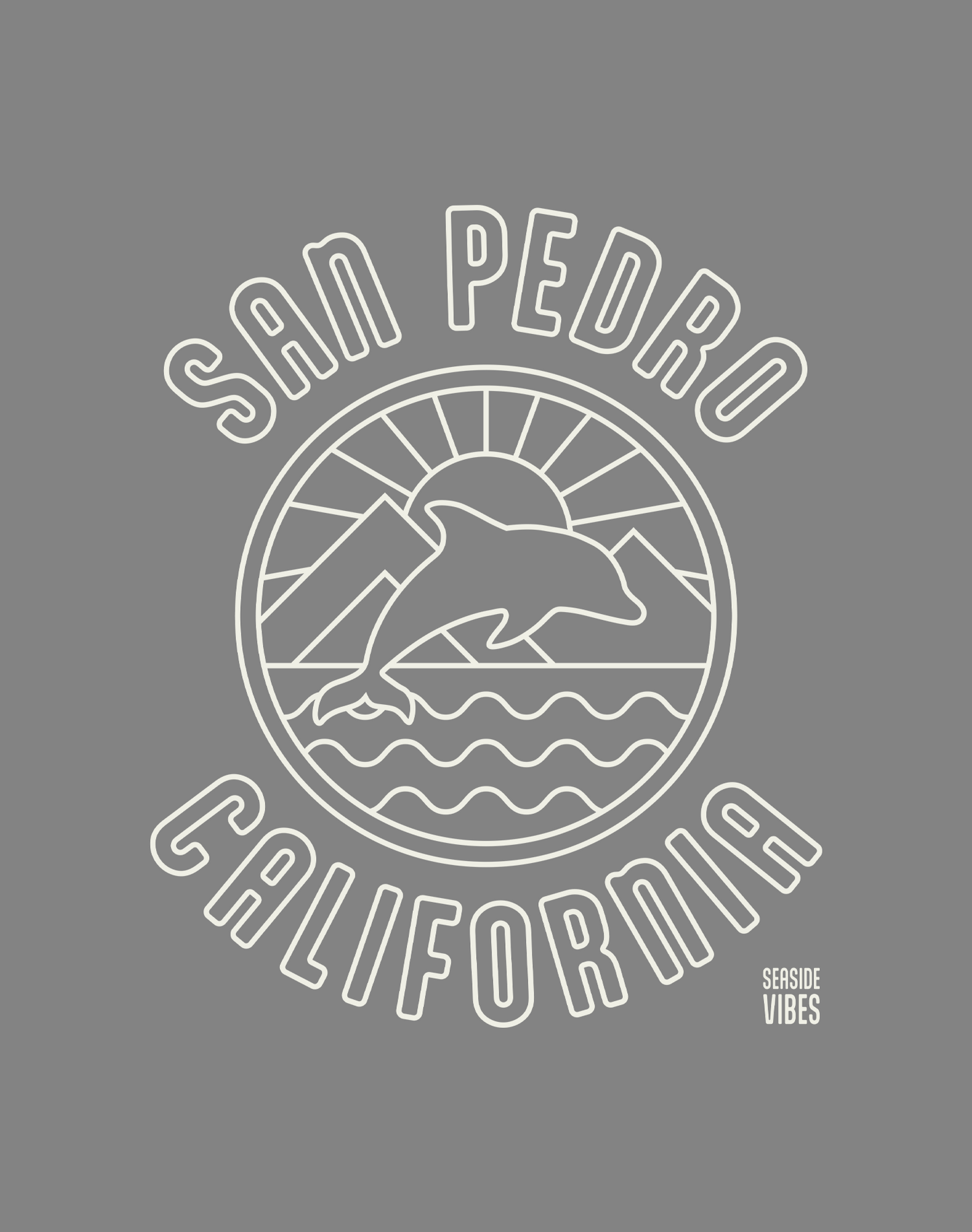 San Pedro Dolphin Sunrise Tee - Cotton Blend | Dark Heather Gray