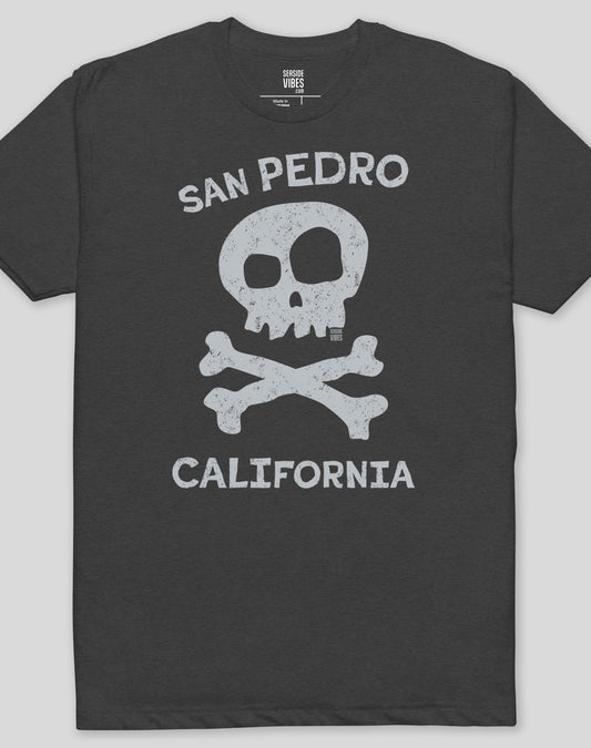 San Pedro Skull & Bones Tee - Cotton Blend | Charcoal