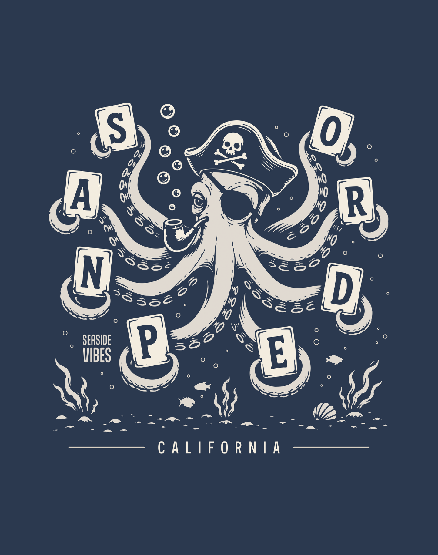 San Pedro Wheel of Misfortune Tee - Cotton Blend | Midnight Navy
