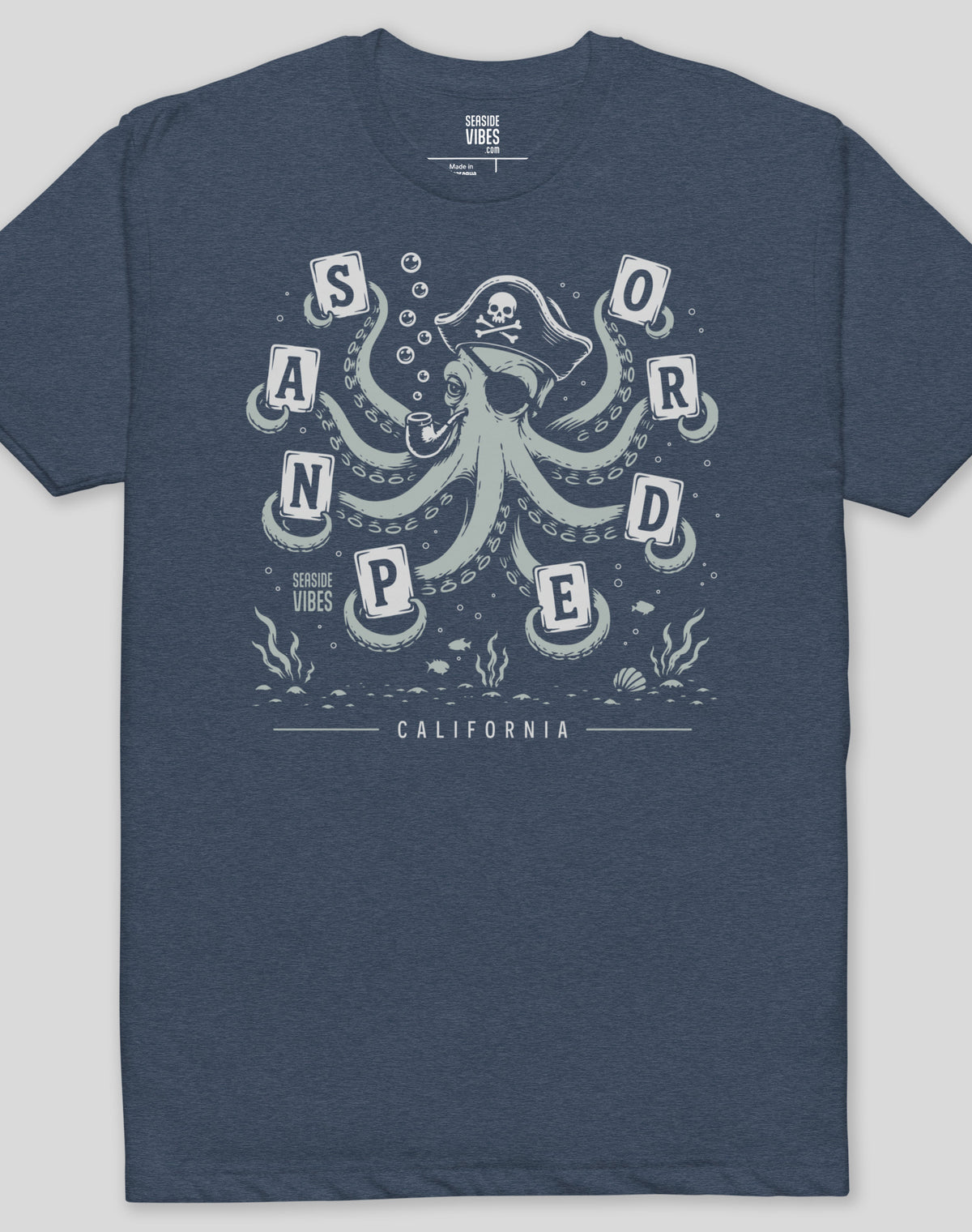 San Pedro Wheel of Misfortune Tee - Cotton Blend | Midnight Navy