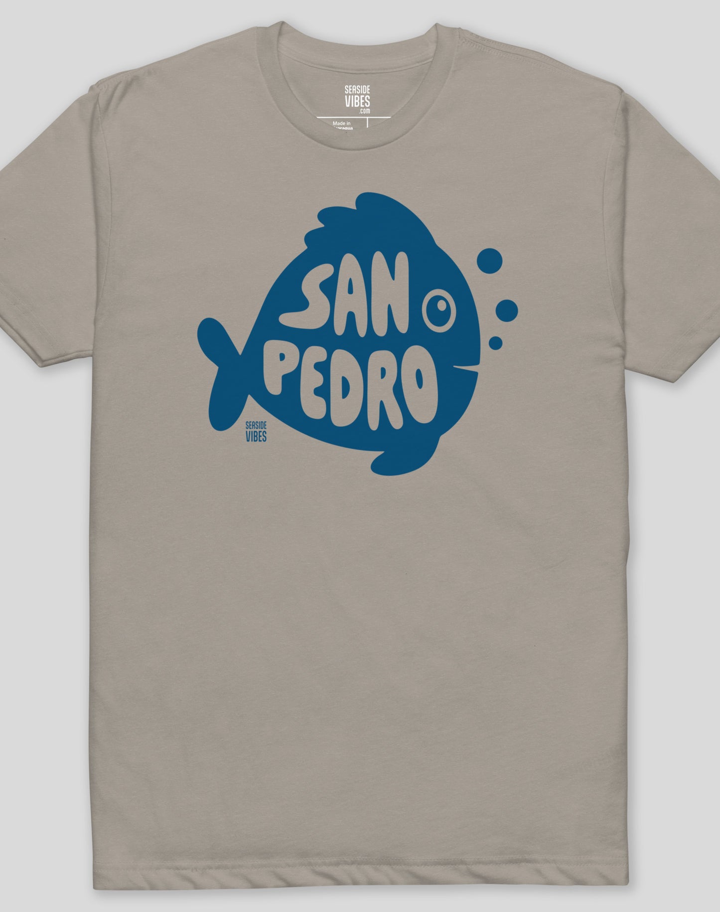 San Pedro Flounder Tee - Cotton Blend | Stone Grey